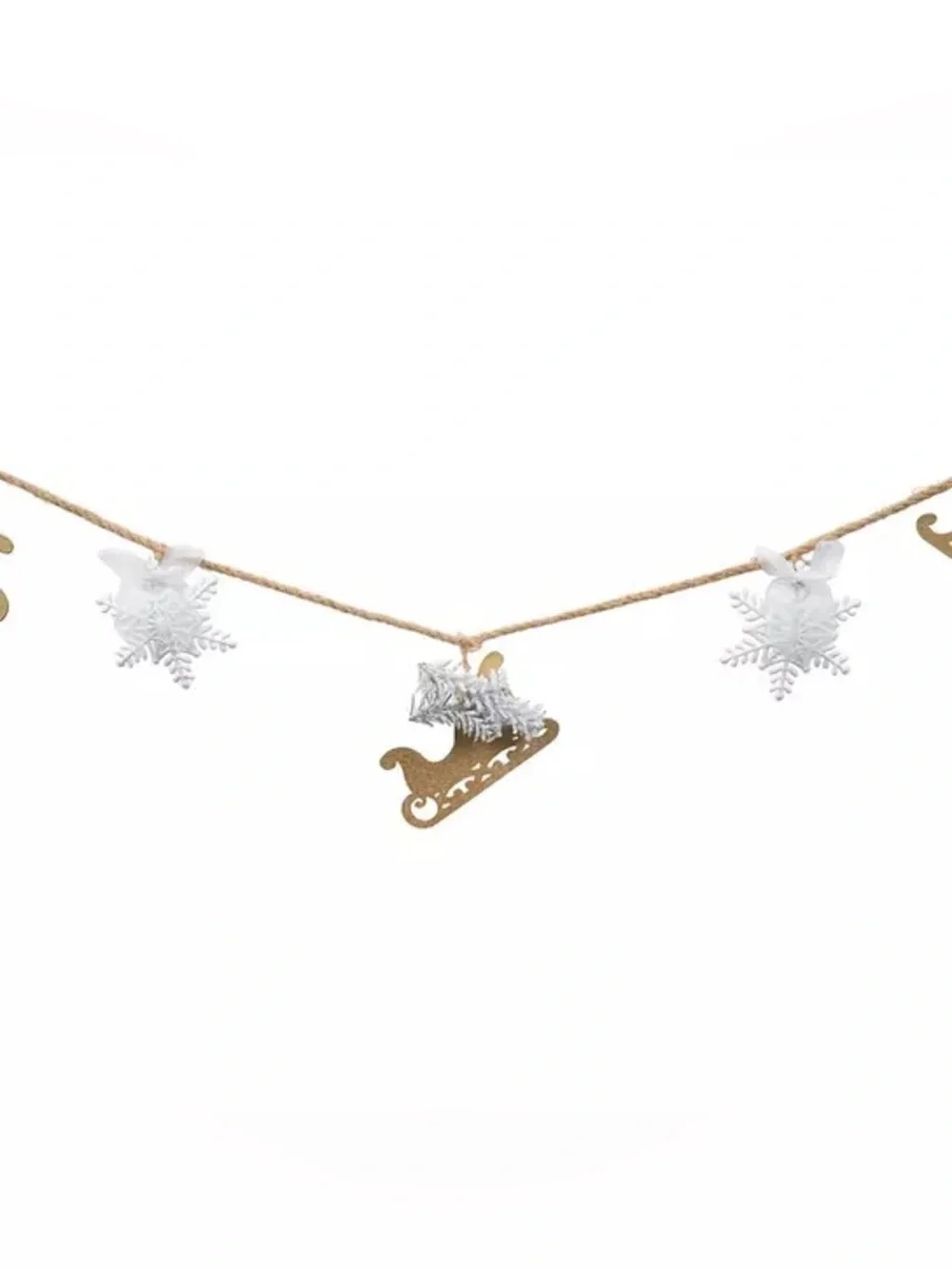 (2) Sleigh & Snowflake Garland